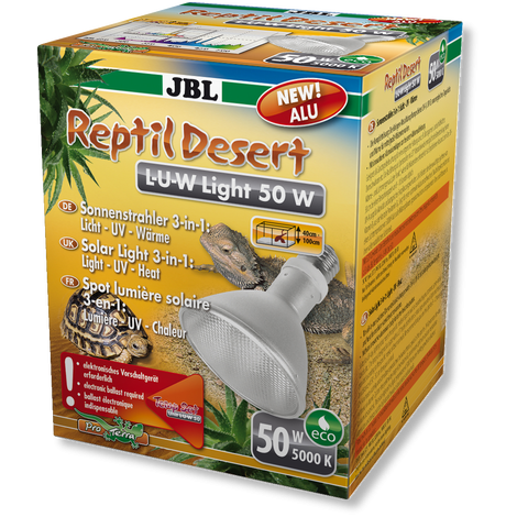JBL - ReptilDesert L-U-W Light alu Metalldampf Spot-Sonnenstrahler für Wüstenterrarien